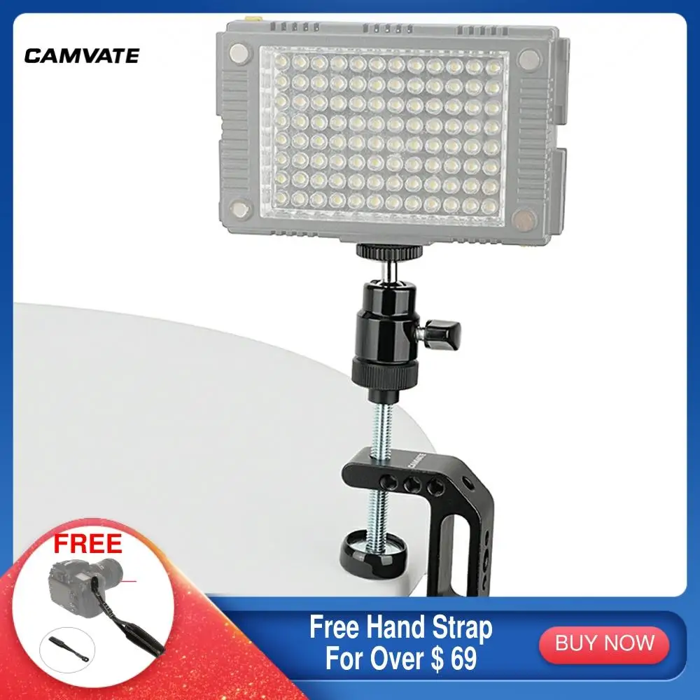CAMVATE Versatile C-Clamp Desktop Holder With Adjustable 1/4"-20 Ball Head Mount For Monitor/LED/Flashlight/Video Light Mounting
CAMVATE Versatile C-Clamp Desktop Holder With Adjustable 1/4"-20 Ball Head Mount For Monitor/LED/Flashlight/Video Light Mounting