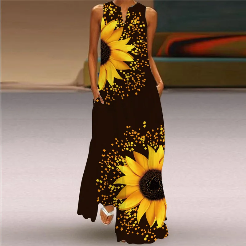Fashion Style Vintage Printing Women Sundress 2021 Summer V-neck Sleeveless Long Dress Elegant Ladies Maxi Dresses Plus Size 5XL
Fashion Style Vintage Printing Women Sundress 2021 Summer V-neck Sleeveless Long Dress Elegant Ladies Maxi Dresses Plus Size 5XL
