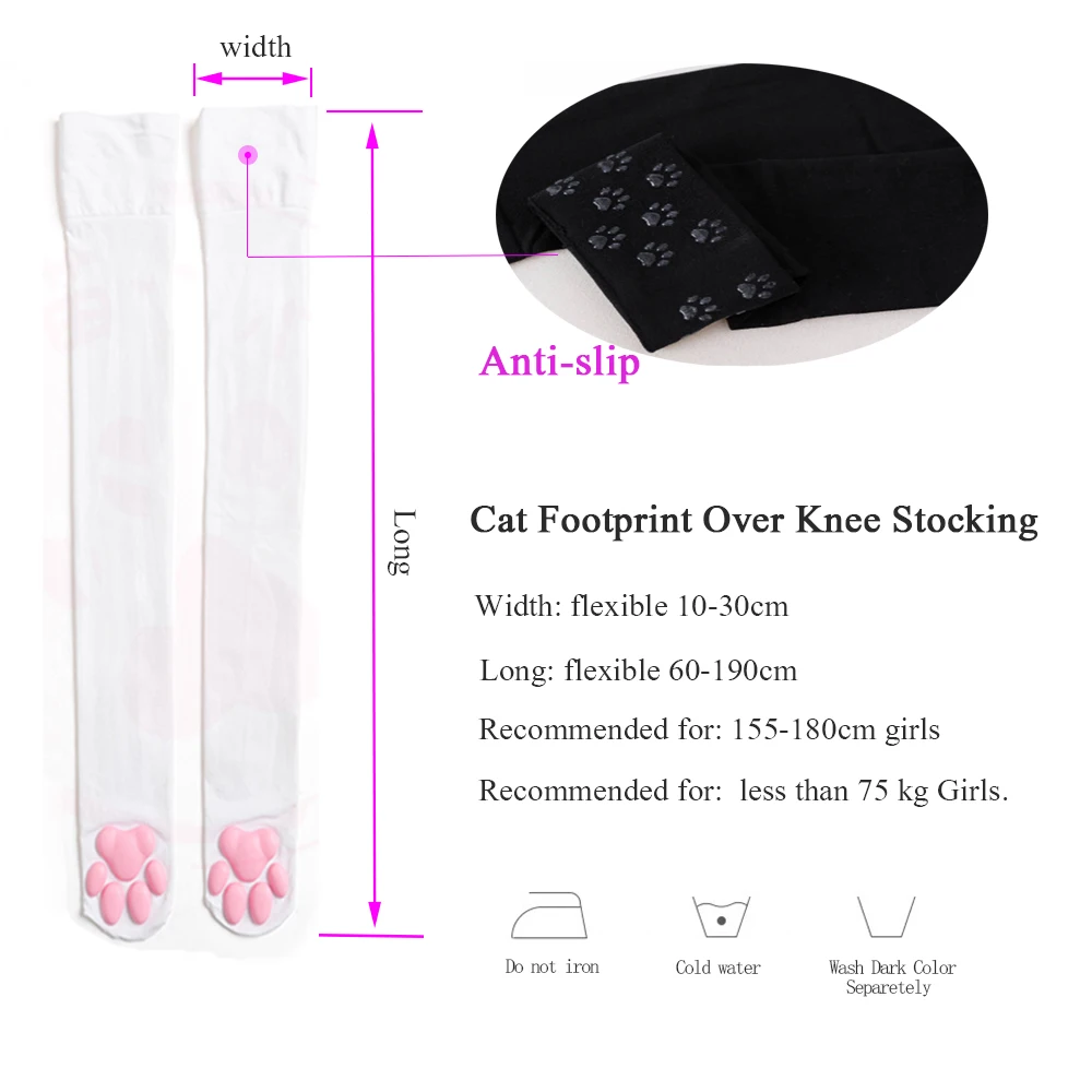 Long Cat Paw Pad Cotton Socks Women ToeBeanies Girls Cat Pawpads Footprint Over Knee Thigh Stocking Fashion Cute Cosplay
Long Cat Paw Pad Cotton Socks Women ToeBeanies Girls Cat Pawpads Footprint Over Knee Thigh Stocking Fashion Cute Cosplay
