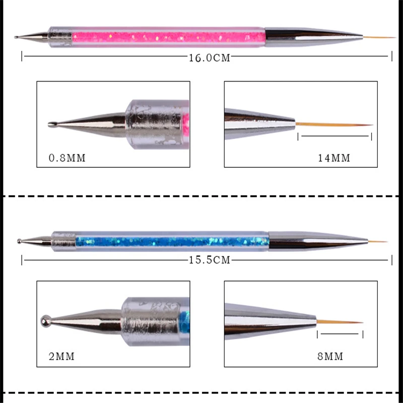 5Pcs 2 Way Nail Art Acrylic Silicone Point Flower Double Head Nail Pen Stainless Steel Dotting Tools Marbleizing Painting Pens
5Pcs 2 Way Nail Art Acrylic Silicone Point Flower Double Head Nail Pen Stainless Steel Dotting Tools Marbleizing Painting Pens