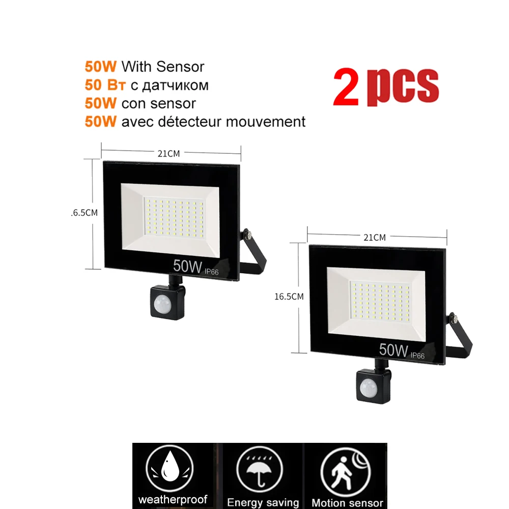 2 pcs 220V 10-100W LED FloodLight Spotlight Exterior Street wall reflector LED light LED Lamp Motion Sensor lamp garden light wa
2 pcs 220V 10-100W LED FloodLight Spotlight Exterior Street wall reflector LED light LED Lamp Motion Sensor lamp garden light wa