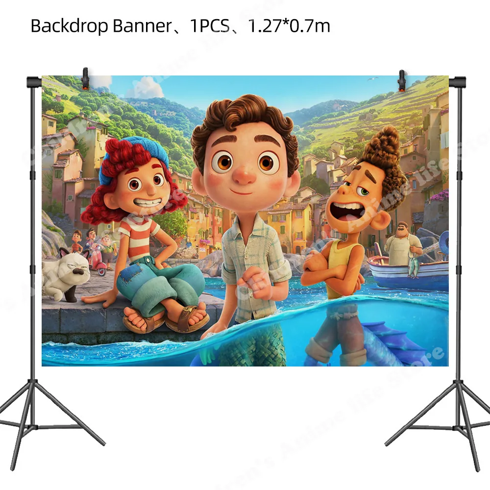 127*70cm Disney Luca Party Birthday Background Cloth House Decorations Luca Theme Layout Anime Figures Toys for Children Gifts
127*70cm Disney Luca Party Birthday Background Cloth House Decorations Luca Theme Layout Anime Figures Toys for Children Gifts