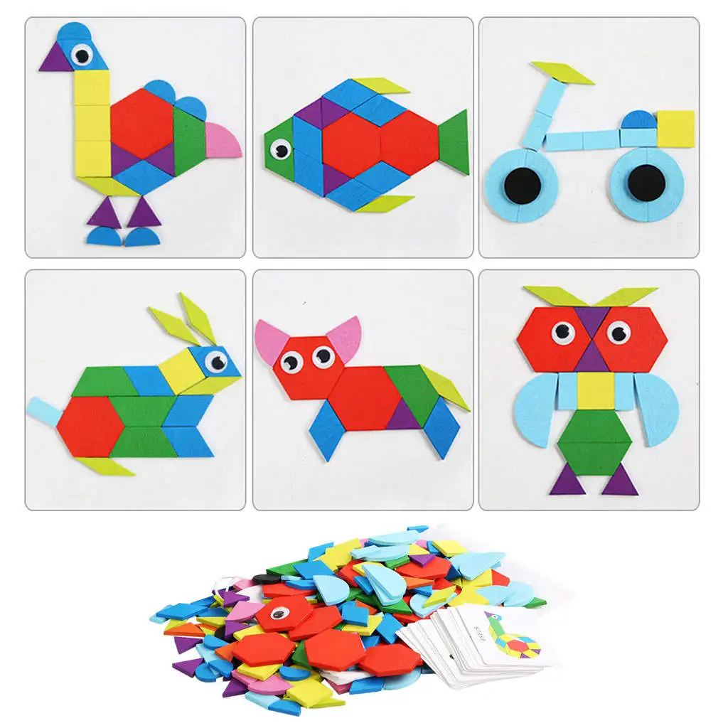 Wooden Pattern Blocks Set, Jigsaw Puzzle, Tangram Toys, Geometric Shape Puzzle for Kids 3 4 5 6 7 Ages
Wooden Pattern Blocks Set, Jigsaw Puzzle, Tangram Toys, Geometric Shape Puzzle for Kids 3 4 5 6 7 Ages
