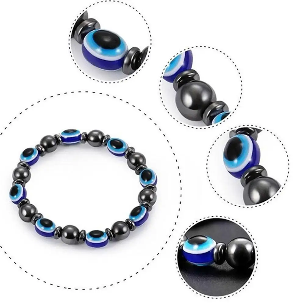 Magnetic Black Stone Magnet Elastic Bracelet Blue Eyes Flat Bead Bracelet European And American Fashion Jewelry
Magnetic Black Stone Magnet Elastic Bracelet Blue Eyes Flat Bead Bracelet European And American Fashion Jewelry