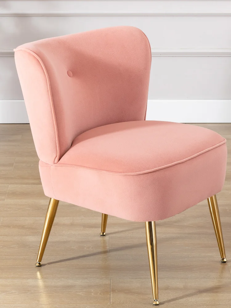Accent Velvet Chair Living Room Side Wing Chair Pink Fabric Upholstered Seat Chair Gold Iron Feet Leisure Bedroom Lounge Chair
Accent Velvet Chair Living Room Side Wing Chair Pink Fabric Upholstered Seat Chair Gold Iron Feet Leisure Bedroom Lounge Chair