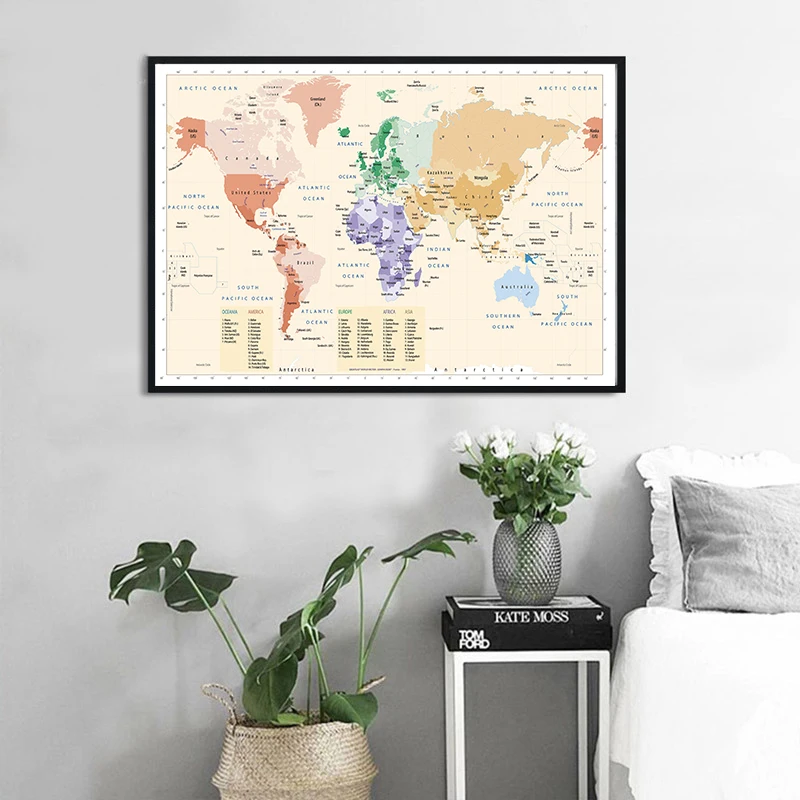 A2 Size World Map Non-smell Canvas Painting Wall Art Poster Decorative Cloth Card Living Room Home Decoration
A2 Size World Map Non-smell Canvas Painting Wall Art Poster Decorative Cloth Card Living Room Home Decoration