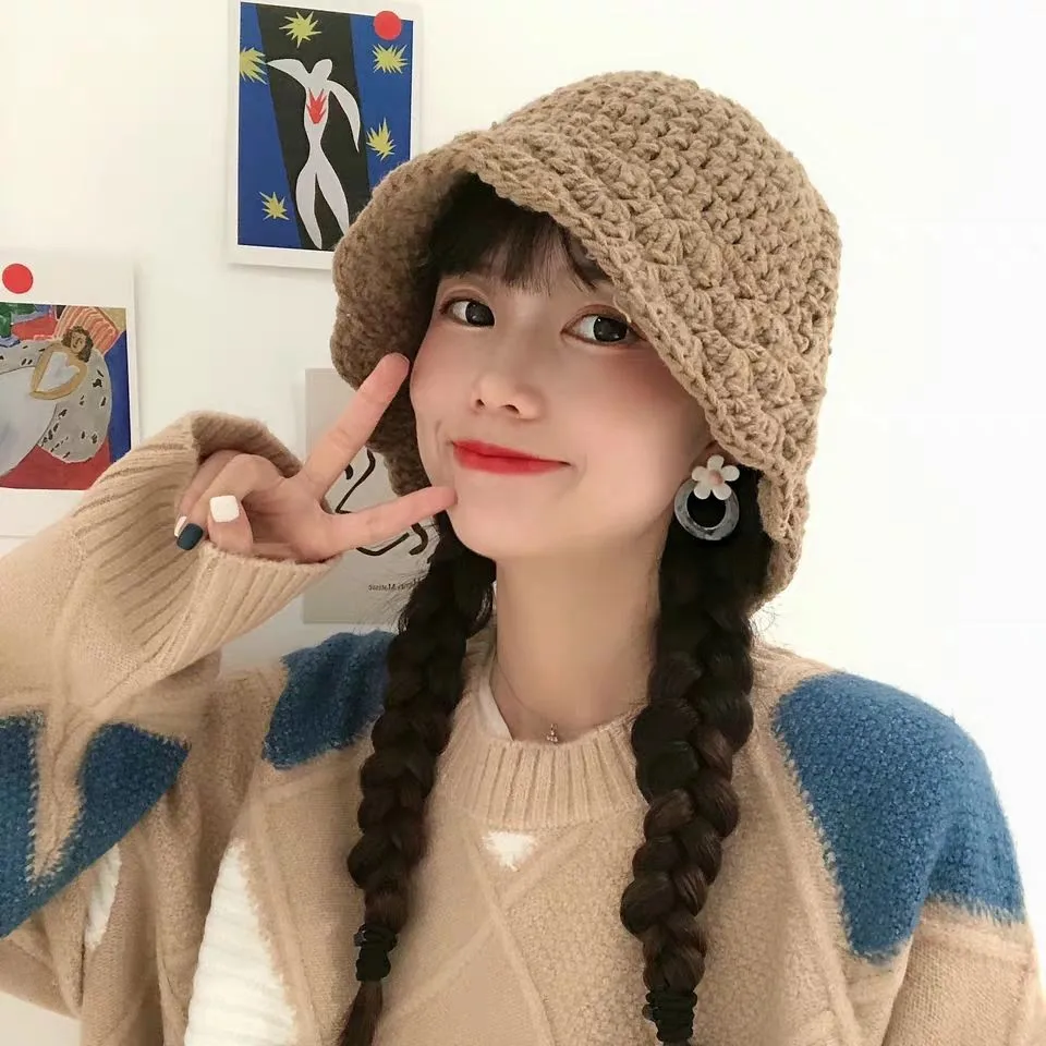 New Autumn Winter Warm Knitted Bucket Hat Women Handmade Crochet Fisherman Cap panama Hat Literary Basin Hat
New Autumn Winter Warm Knitted Bucket Hat Women Handmade Crochet Fisherman Cap panama Hat Literary Basin Hat