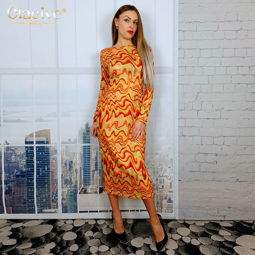 Clacive Bodycon Print O Neck Y2k Midi Dress Fashion Strip Long Sleeve Women Dresses Casual Slim Knit Gothic Ladies Party Dress
Clacive Bodycon Print O Neck Y2k Midi Dress Fashion Strip Long Sleeve Women Dresses Casual Slim Knit Gothic Ladies Party Dress