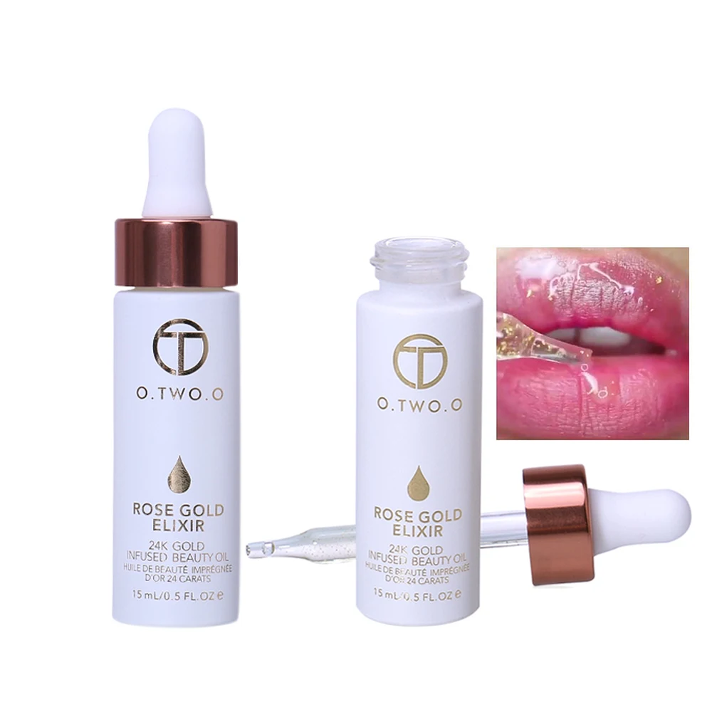 

24K Rose Gold Makeup Beauty Essence Fluid Nutritious Liquid Transparent With Gold Foil Make Up Primer Beauty Oil Easy To Absorb