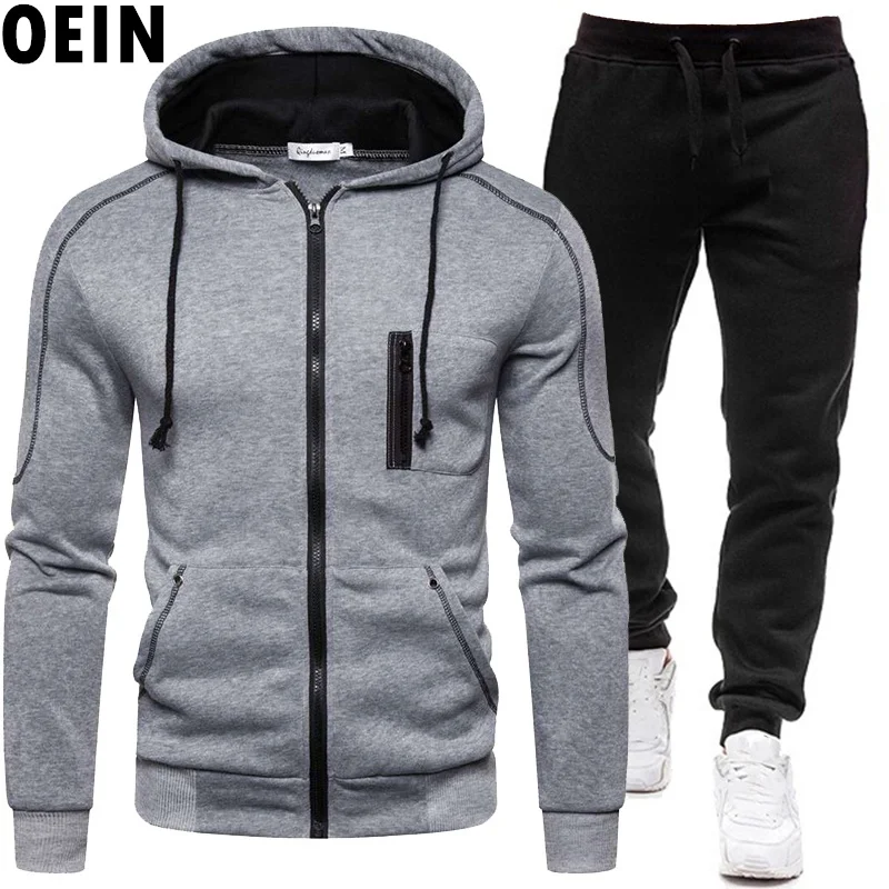 New Men's Spring Autumn Casual Sports Suit Sweatshirt Zipper Jacket + Pants High Quality Cotton Brand Sportswear custom logo
New Men's Spring Autumn Casual Sports Suit Sweatshirt Zipper Jacket + Pants High Quality Cotton Brand Sportswear custom logo