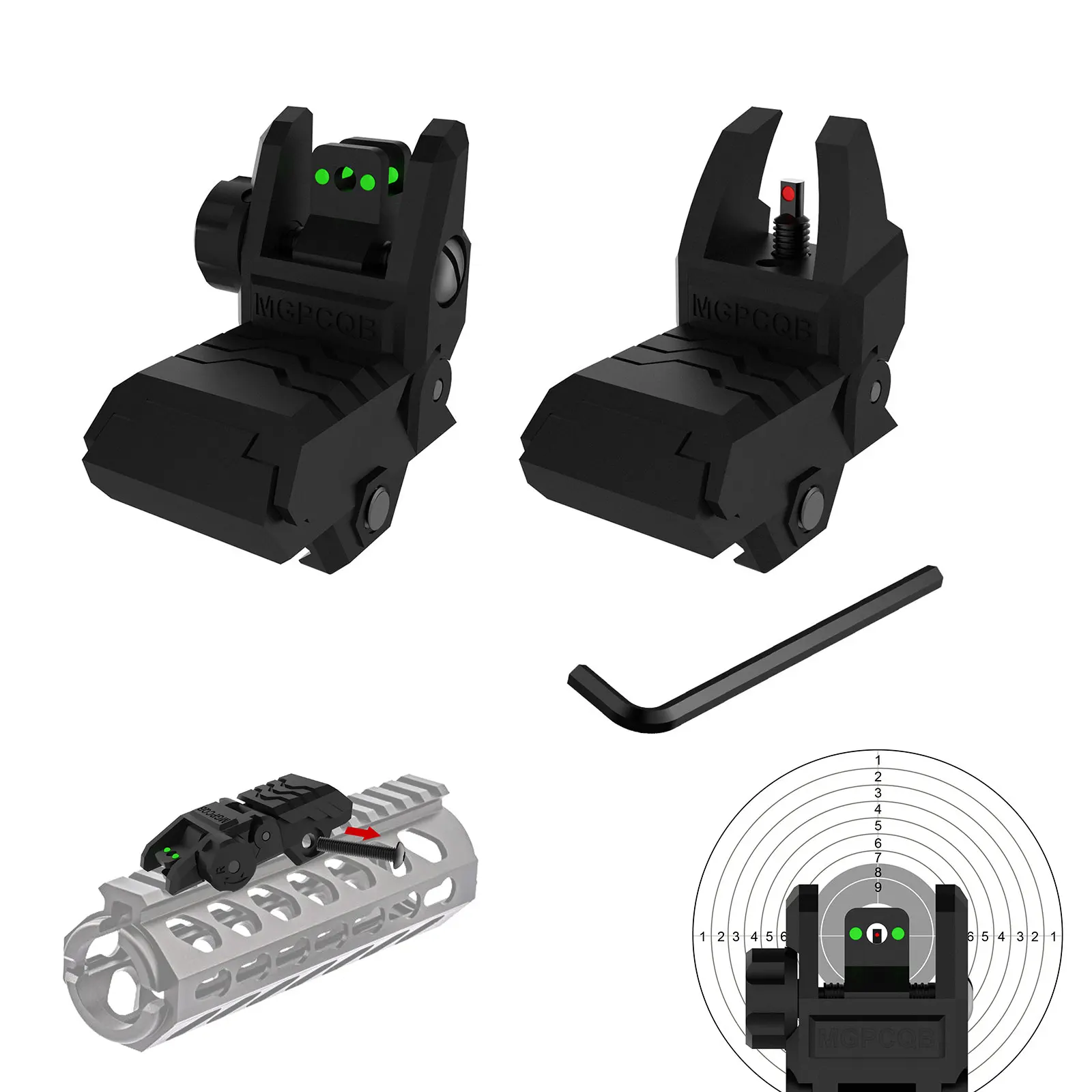 Foldable Fiber Optics Iron Sights Flip-up Front And Rear Sights Fiber Sight Scope Fit Picatinny Weaver Rails Mount Collimation
Foldable Fiber Optics Iron Sights Flip-up Front And Rear Sights Fiber Sight Scope Fit Picatinny Weaver Rails Mount Collimation
