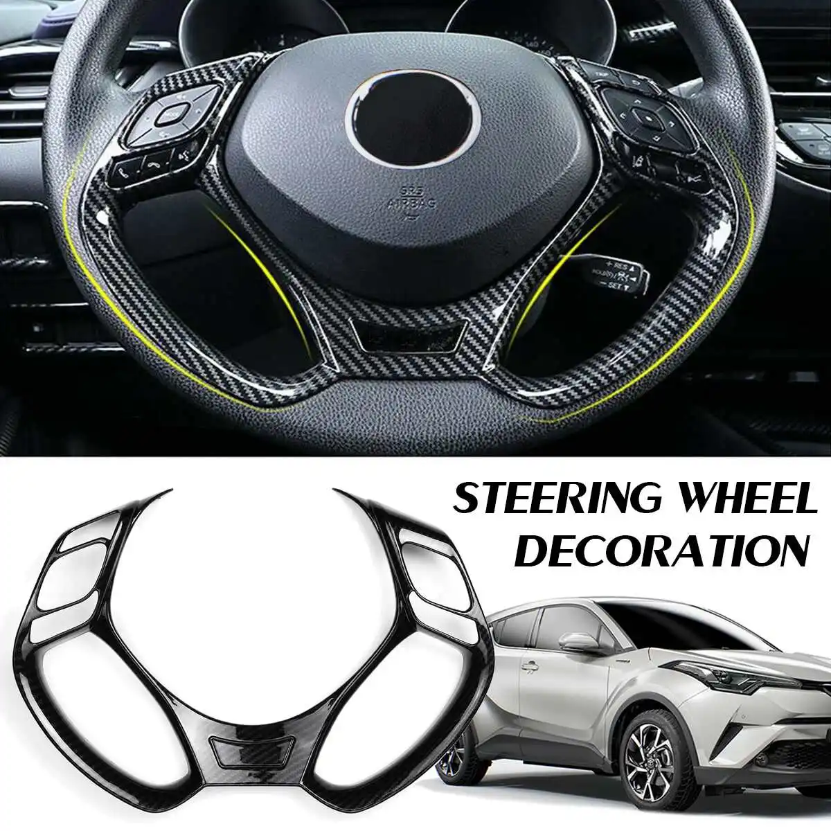 Car Carbon Fiber Steering Wheel Moulding Trim Strip For Toyota C-HR CHR 2016 2017 2018 2019
Car Carbon Fiber Steering Wheel Moulding Trim Strip For Toyota C-HR CHR 2016 2017 2018 2019