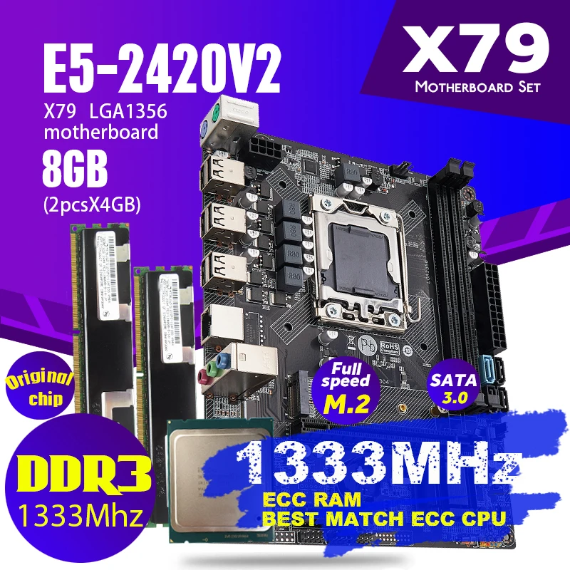Фото Материнская плата Atermiter X79 материнские платы для игр на мини ПК Xeon LGA 1356 процессор