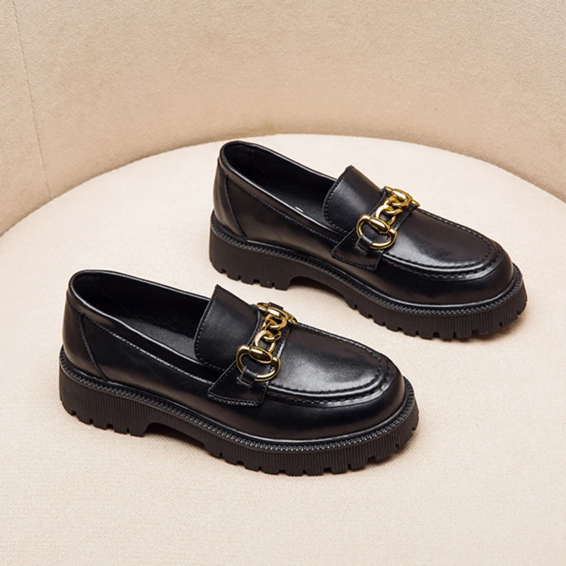 Leather Lady Pumps Luxury Shoes Women's Loafers Nice Platforms Black Shoes for Women Heels Metal Decoration Wedges Woman Heel 40
Leather Lady Pumps Luxury Shoes Women's Loafers Nice Platforms Black Shoes for Women Heels Metal Decoration Wedges Woman Heel 40
