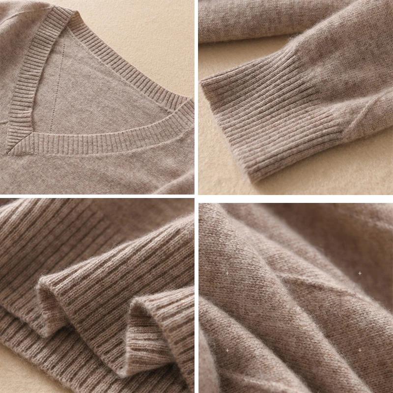 Casual Solid V-Neck Sweaters For Women Plus Size Long Sleeve Loose Knitted Pullovers Korean Fashion Knitwear Tops Female
Casual Solid V-Neck Sweaters For Women Plus Size Long Sleeve Loose Knitted Pullovers Korean Fashion Knitwear Tops Female