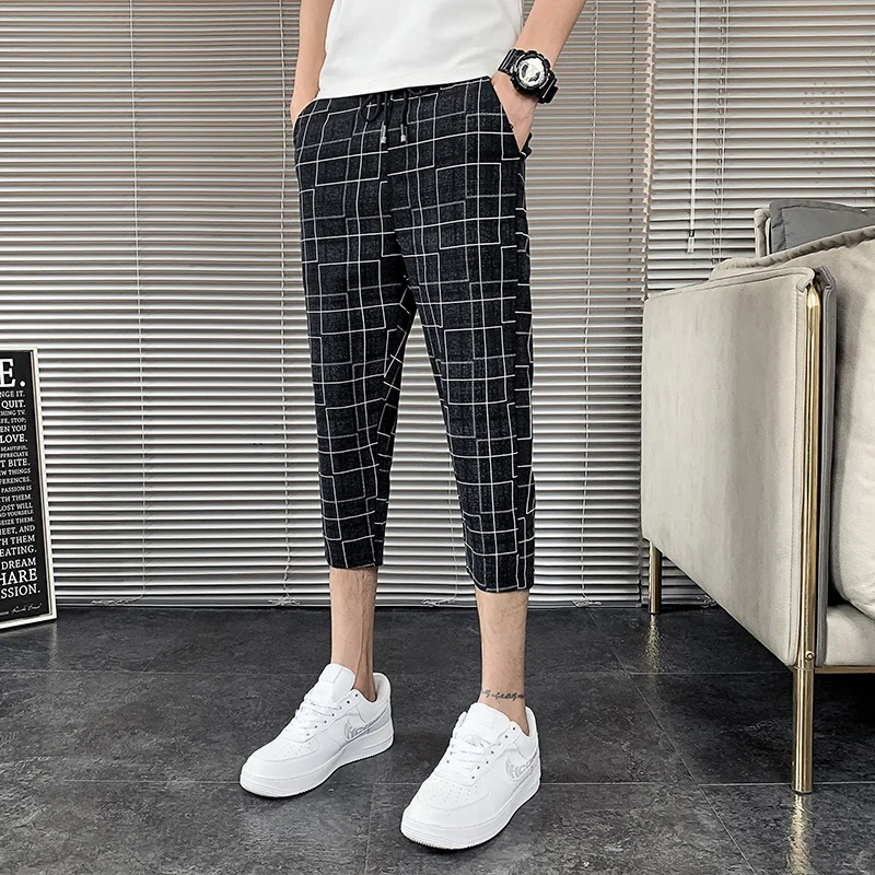 Korean Slim Fit Thin Plaid Pants Men Clothing 2021 Simple All Match Calf-Length Stretched Casual Trousers Streetwear 28-36
Korean Slim Fit Thin Plaid Pants Men Clothing 2021 Simple All Match Calf-Length Stretched Casual Trousers Streetwear 28-36