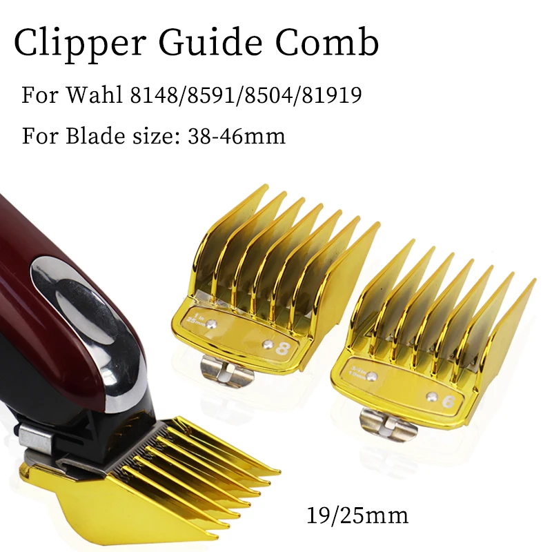 Wahl Universal Hair Clipper Professional Cutting Guide Comb Trimmer Blade Protection Attachment Cover 19/25Mm 2Pcs Golden
Wahl Universal Hair Clipper Professional Cutting Guide Comb Trimmer Blade Protection Attachment Cover 19/25Mm 2Pcs Golden