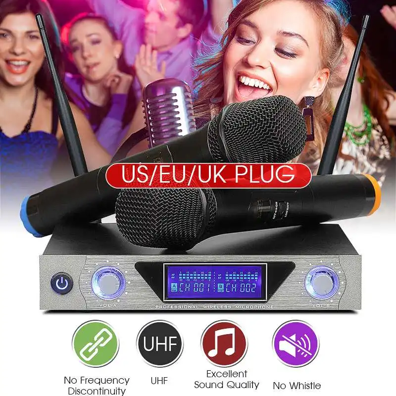 200-599 MHz Wireless Microphone 2 Channels VHF Professional Handheld Mic For Party Karaoke Church Show Meeting
200-599 MHz Wireless Microphone 2 Channels VHF Professional Handheld Mic For Party Karaoke Church Show Meeting