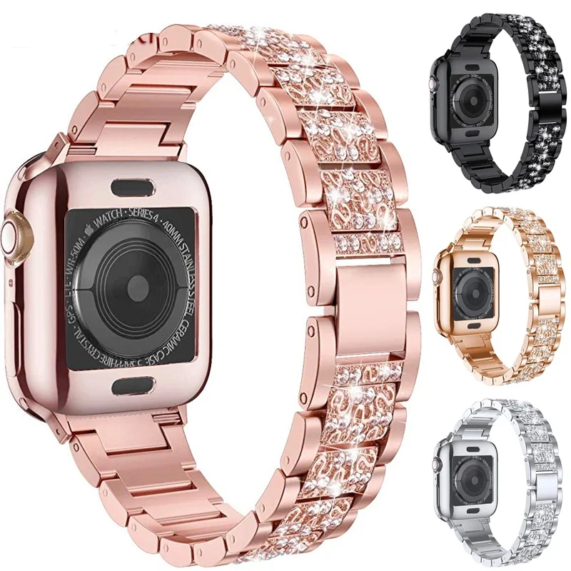 For Apple Watch Band 41mm 45mm 40/44mm Series 7 6 SE 5 4 3 2 Bling Bracelet iWatch Band Diamond Rhinestone Stainless Steel Strap
For Apple Watch Band 41mm 45mm 40/44mm Series 7 6 SE 5 4 3 2 Bling Bracelet iWatch Band Diamond Rhinestone Stainless Steel Strap