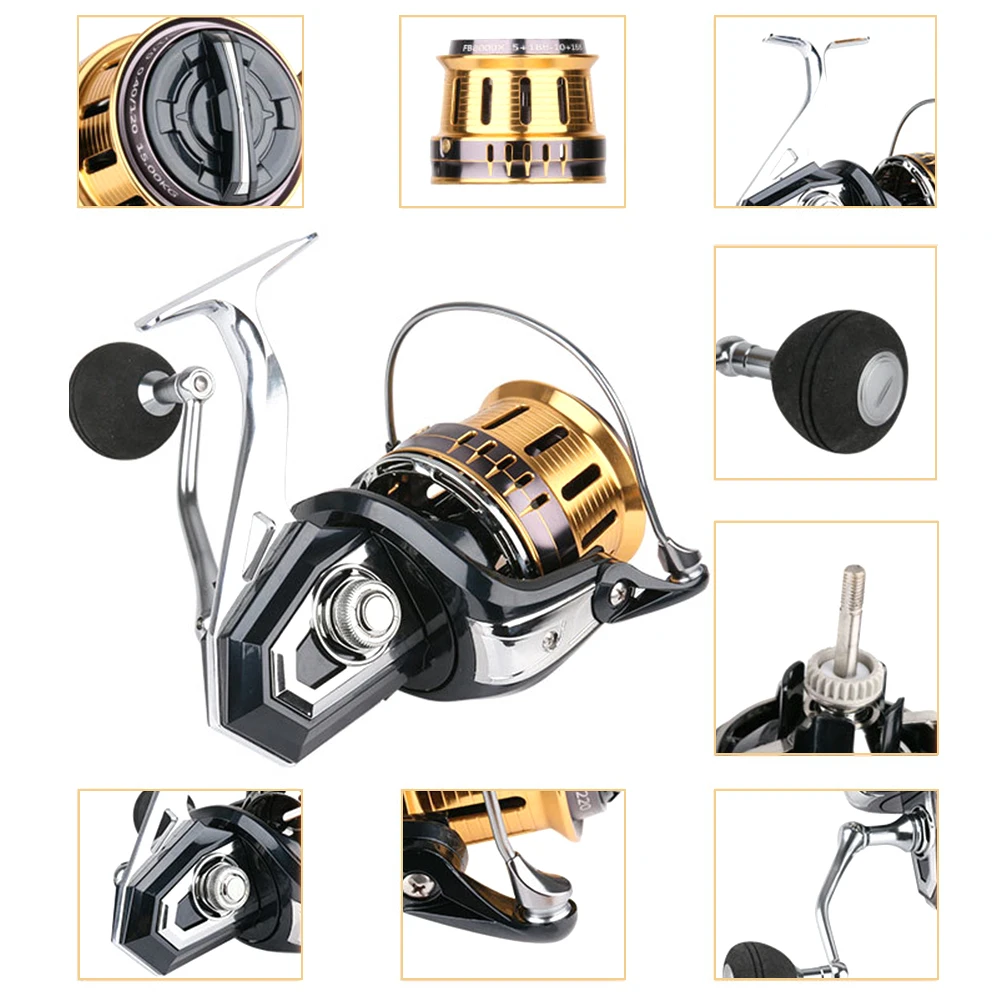 Spinning Fishing Reels Metal Fishing Wheel Outdoor Bearing 5+1BB Long Casting Handle Portable Easy Fishing Carrying 
Spinning Fishing Reels Metal Fishing Wheel Outdoor Bearing 5+1BB Long Casting Handle Portable Easy Fishing Carrying