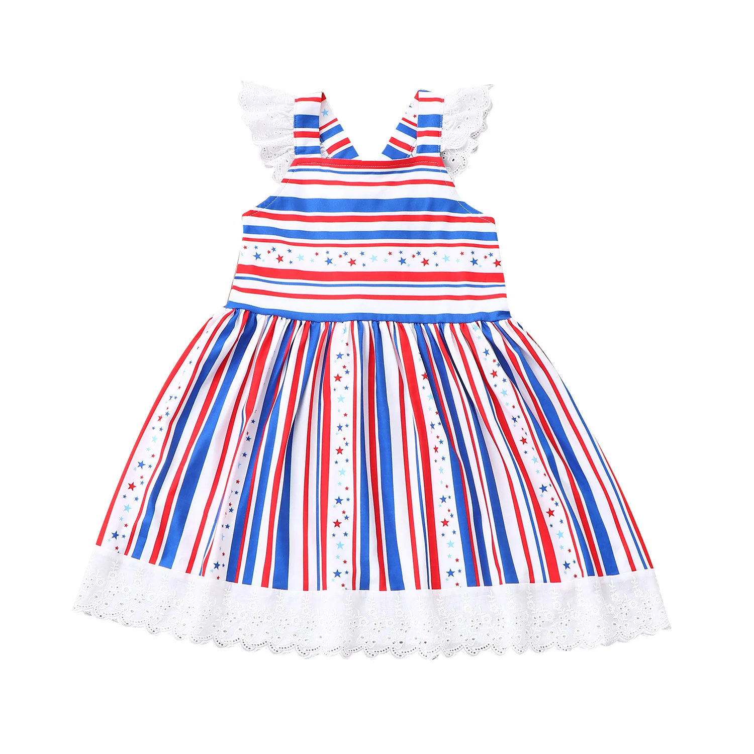 OPPERIAYA Summer Toddler Baby Girls 4th of July Dress Ruffle Patriotic Sleeveless Lace Trim Ruffle Independence Day Dresses
OPPERIAYA Summer Toddler Baby Girls 4th of July Dress Ruffle Patriotic Sleeveless Lace Trim Ruffle Independence Day Dresses