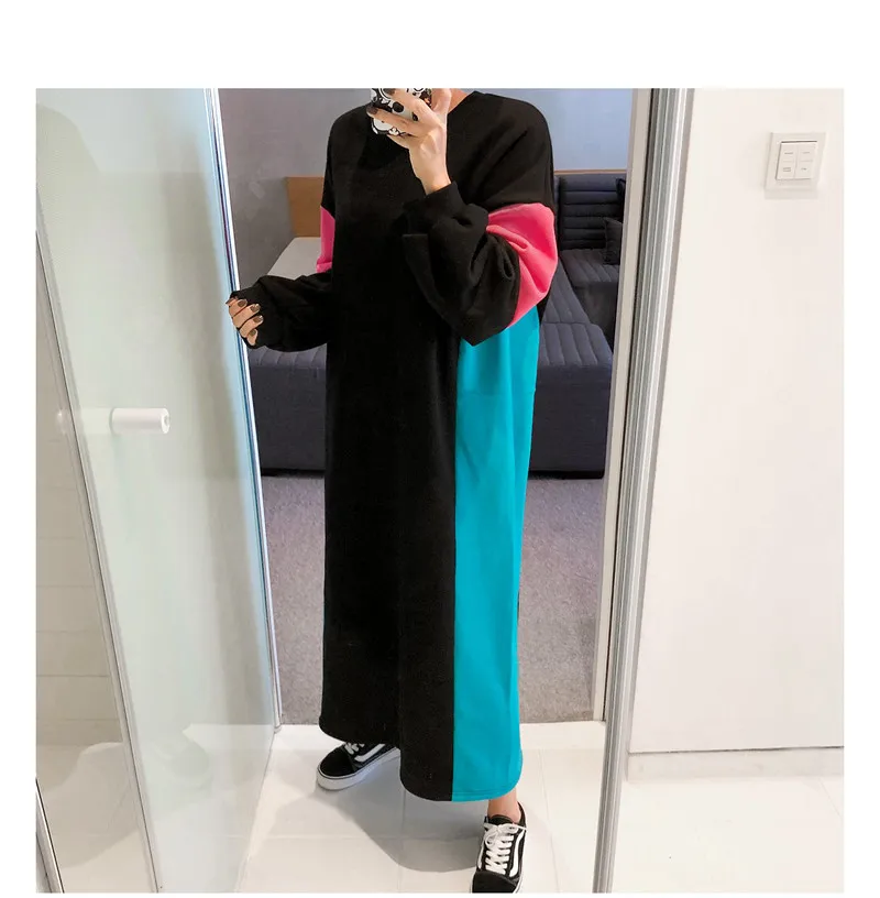 Casual Hit Color Fleece Sweater Dress Women Autumn Winter Fashion Loose O-neck Straight Long Dresses Female Oversize Dresses
Casual Hit Color Fleece Sweater Dress Women Autumn Winter Fashion Loose O-neck Straight Long Dresses Female Oversize Dresses