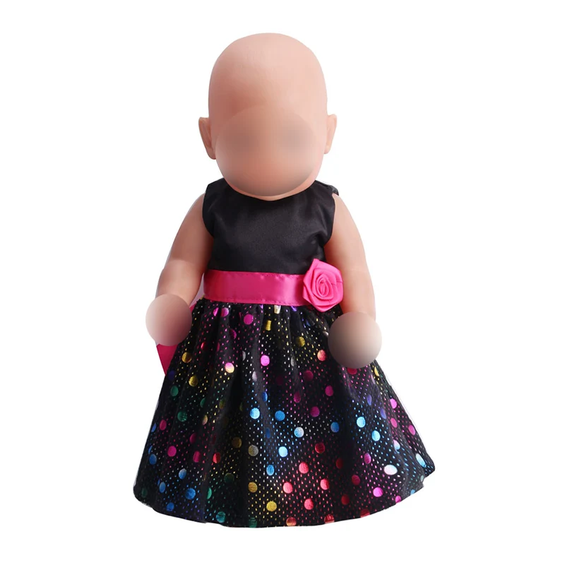 43 cm baby dolls Dress newborn Princess black sequined evening gown Baby toys skirt fit American 18 inch Girls doll f170
43 cm baby dolls Dress newborn Princess black sequined evening gown Baby toys skirt fit American 18 inch Girls doll f170