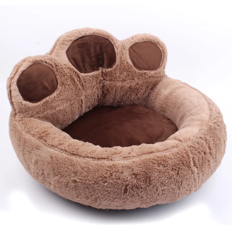 Зимняя Милая теплая кровать для собак и кошек мягкая диван с медвежьими лапами