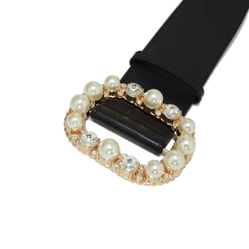 New Ladies Decoration Wide Belt Fashion Pearl Rhinestone Square Buckle Decorative Skirt All-Match Women's Black fashion belt
New Ladies Decoration Wide Belt Fashion Pearl Rhinestone Square Buckle Decorative Skirt All-Match Women's Black fashion belt