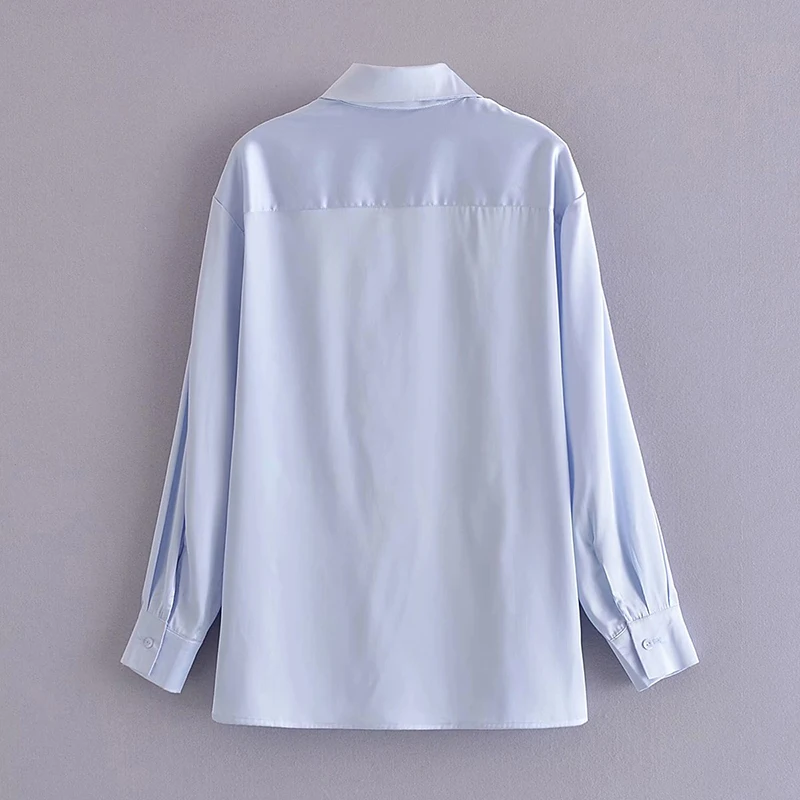 Women 2021 Fashion Sky Blue Satin Loose Shirt Vintage Long Sleeve Button-up Female Blusas Chic Tops DWDD87339
Women 2021 Fashion Sky Blue Satin Loose Shirt Vintage Long Sleeve Button-up Female Blusas Chic Tops DWDD87339