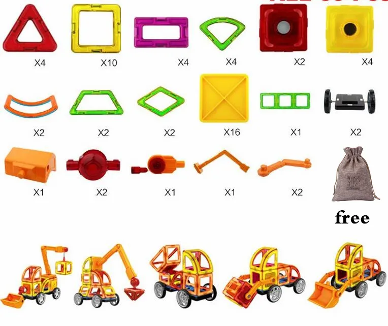 60pcs/Set excavator Magnetic Blocks Contructor DIY Magnets Building Blocks Educational Designer Block Toys For Children Gifts
60pcs/Set excavator Magnetic Blocks Contructor DIY Magnets Building Blocks Educational Designer Block Toys For Children Gifts