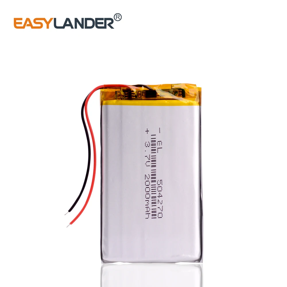 3.7 V lithium polymer battery 2000 mah interphone 504270 GPS vehicle traveling data recorder e-book
3.7 V lithium polymer battery 2000 mah interphone 504270 GPS vehicle traveling data recorder e-book