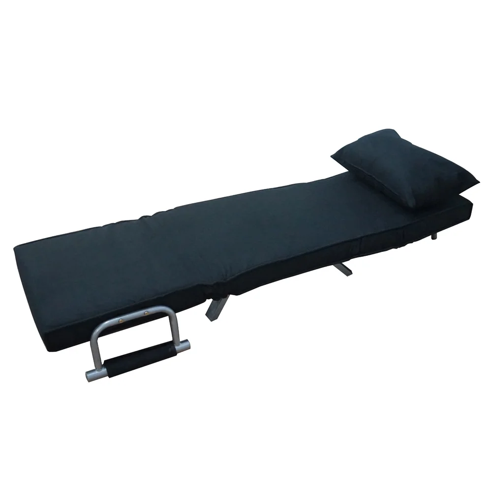 Foldable Dual Purpose Single Sofa Bed with Dust Cover Black 
Foldable Dual Purpose Single Sofa Bed with Dust Cover Black