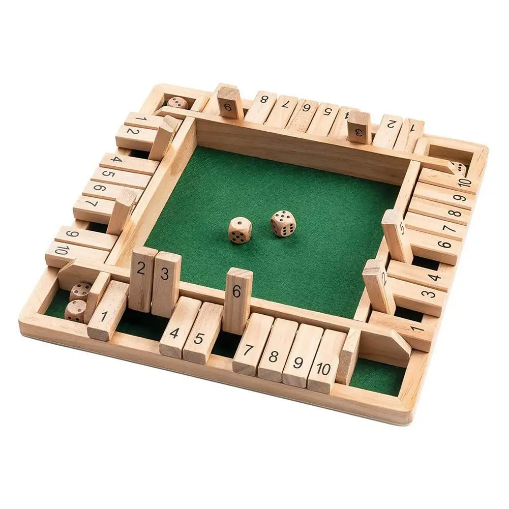 Настольная игра с играми Shut The Box, набор 4-сторонних деревянных щитков и кубиков с 10 цифрами для 4 человек, товары для паба, бара Вечерние
Настольная игра с играми Shut The Box, набор 4-сторонних деревянных щитков и кубиков с 10 цифрами для 4 человек, товары для паба, бара Вечерние