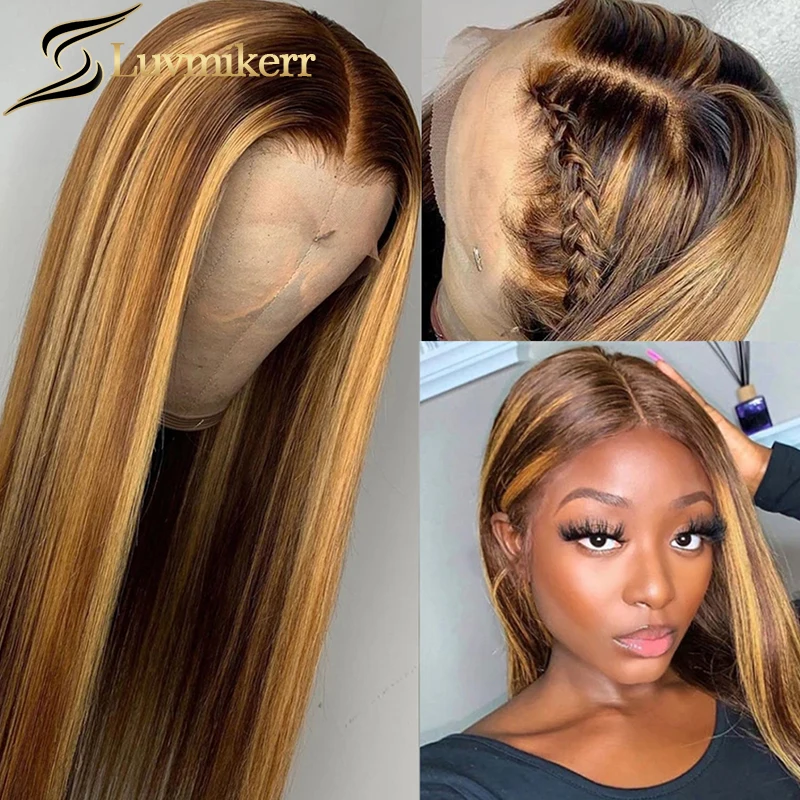Ombre Brown Honey Blonde Highlight Colored 13x6 HD Lace Front Human Hair Wig Pre Plucked Straight Ful 360 Lace Frontal Wig Women
Ombre Brown Honey Blonde Highlight Colored 13x6 HD Lace Front Human Hair Wig Pre Plucked Straight Ful 360 Lace Frontal Wig Women