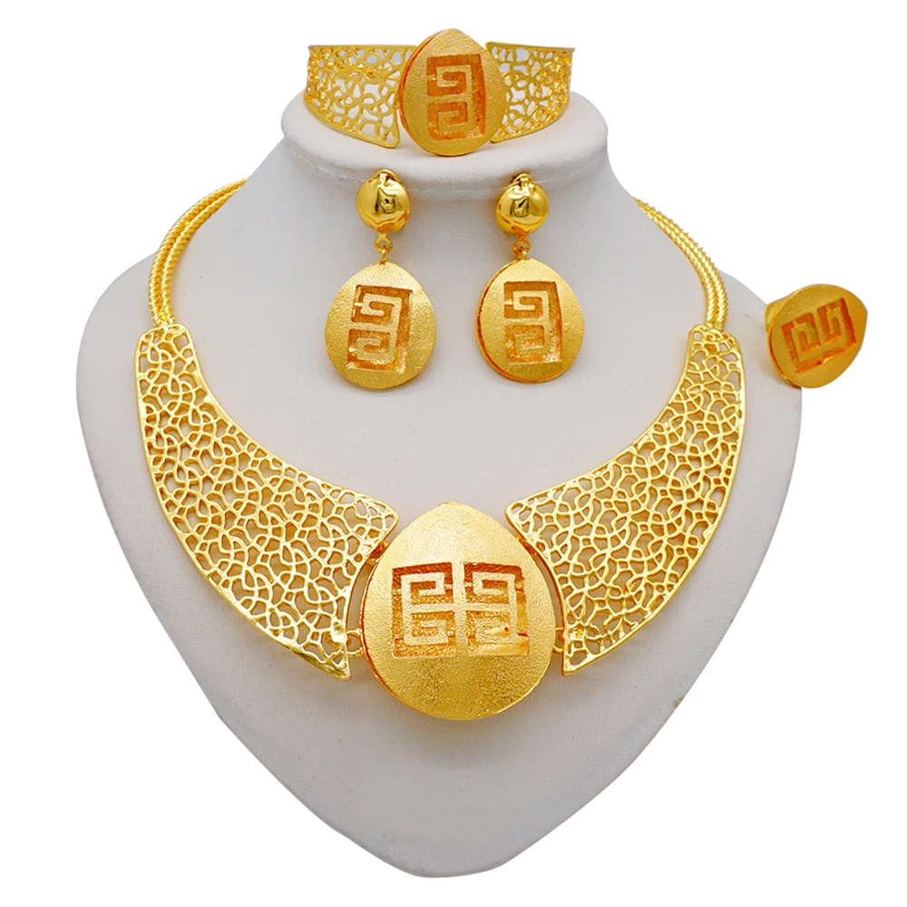 Dubai Gold Jewelry Sets For Women Big Necklace African Beads Jewellery Set Nigerian Bridal Wedding Costume Jewelry Party Gift
Dubai Gold Jewelry Sets For Women Big Necklace African Beads Jewellery Set Nigerian Bridal Wedding Costume Jewelry Party Gift