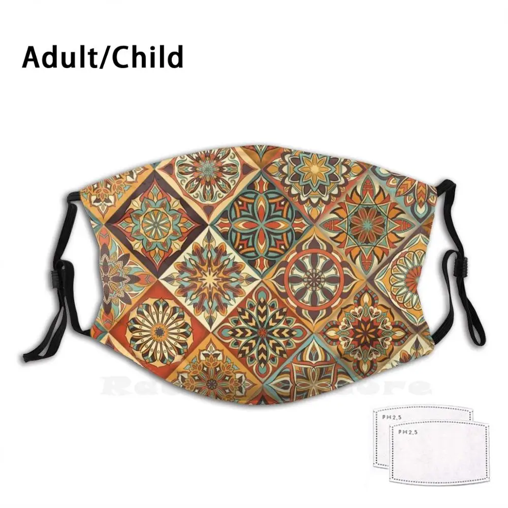 Beautiful Brownish Floral Mandala Pattern Adult Kids Anti Dust Filter Diy Mask Flower Squares Circles Brown Turqouis Cyan Boho
Beautiful Brownish Floral Mandala Pattern Adult Kids Anti Dust Filter Diy Mask Flower Squares Circles Brown Turqouis Cyan Boho