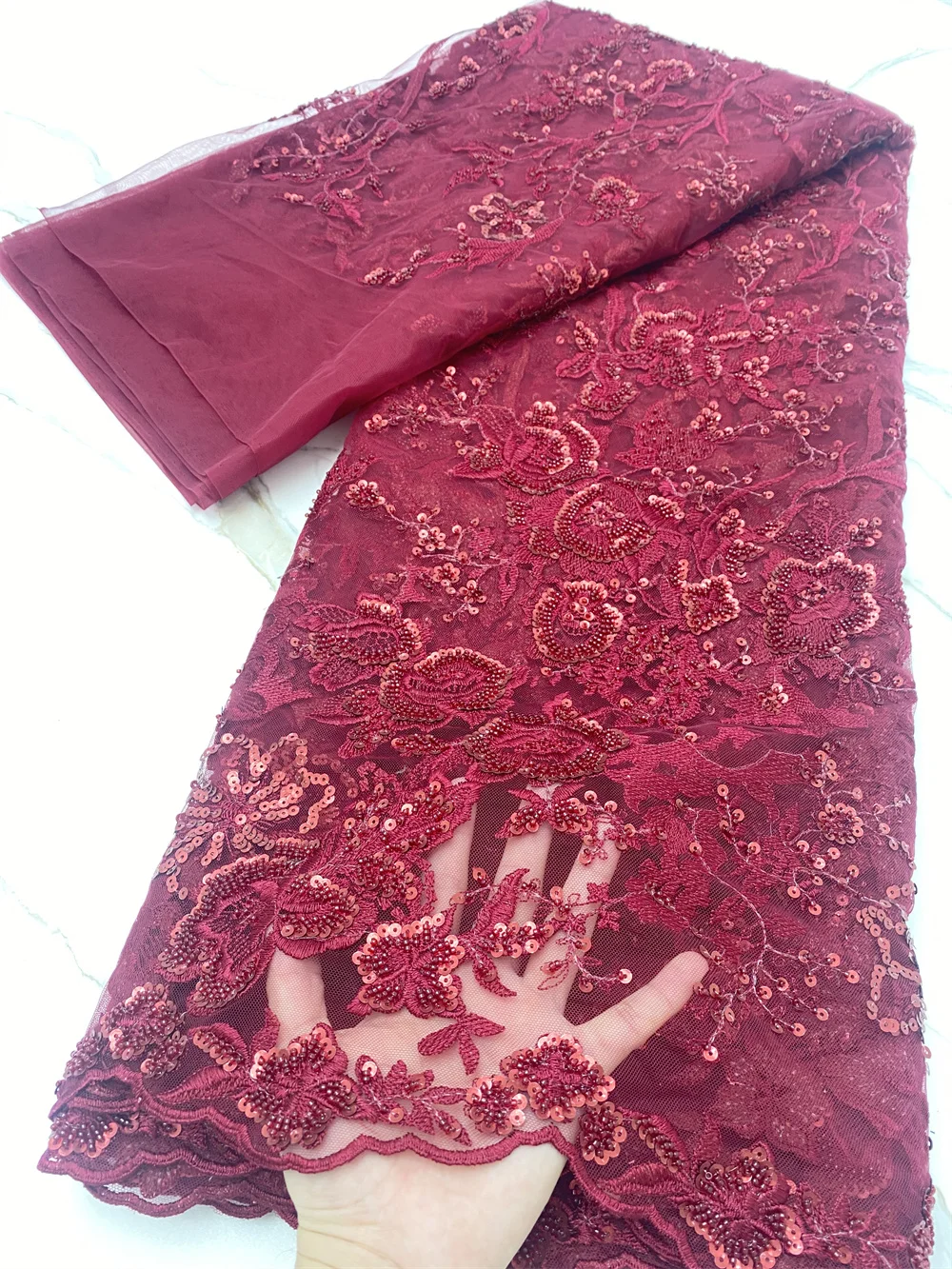 NI.AI Beautiful French Mesh Tulle Lace Fabric With Beads 2021 High Quality African Embroidery Sequins Laces Nigerian Fabrics
NI.AI Beautiful French Mesh Tulle Lace Fabric With Beads 2021 High Quality African Embroidery Sequins Laces Nigerian Fabrics