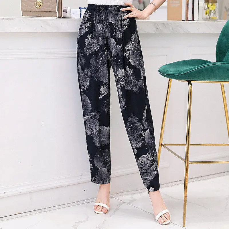 Classic Printed Casual Trousers for Women Loose High Waist Elastic Harem Pants Female 2021 Summer Wide Leg Pants
Classic Printed Casual Trousers for Women Loose High Waist Elastic Harem Pants Female 2021 Summer Wide Leg Pants