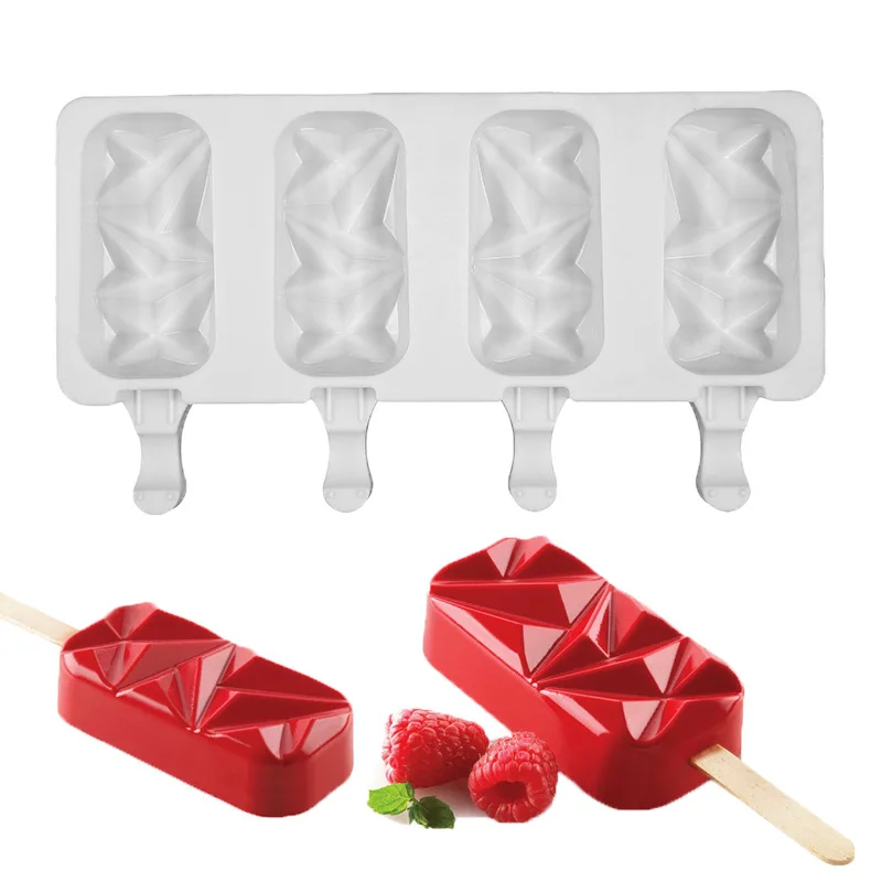 4 Cell Big Size Silicone Ice Cream Mold Popsicle Molds DIY Homemade Dessert Freezer Fruit Juice Ice Pop Maker Mould with Sticks
4 Cell Big Size Silicone Ice Cream Mold Popsicle Molds DIY Homemade Dessert Freezer Fruit Juice Ice Pop Maker Mould with Sticks