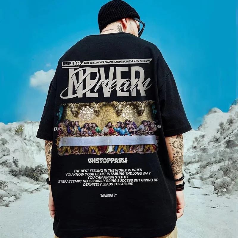 Street lazy wind hip hop half sleeve ins short sleeve men's fashion brand loose fashion fat man large men's T-shirt
Street lazy wind hip hop half sleeve ins short sleeve men's fashion brand loose fashion fat man large men's T-shirt
