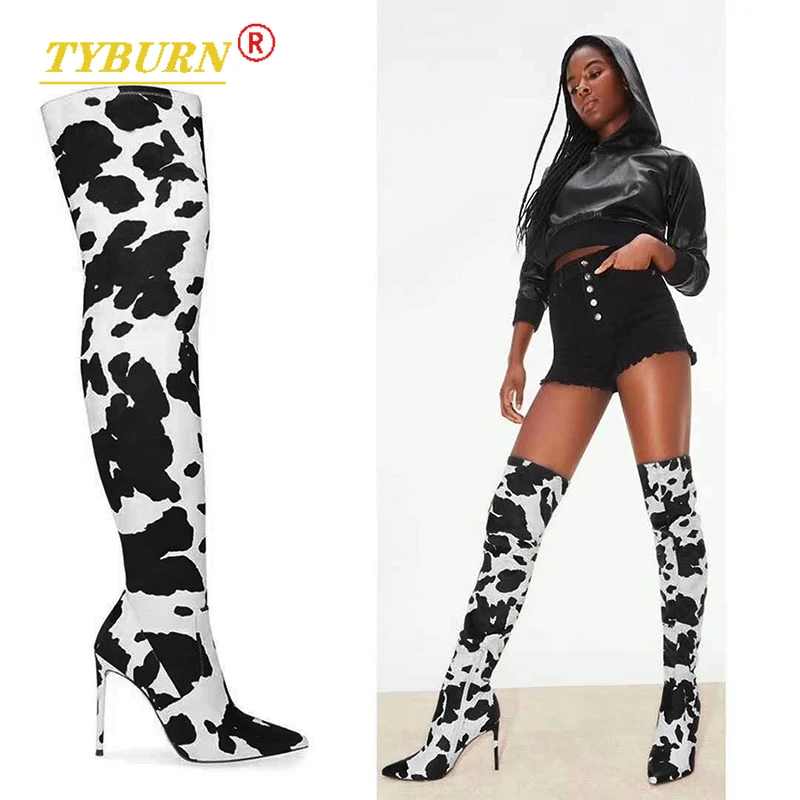 2021 Fall/Winter New Cow Leopard Over The Knee Boots Pointed Sexy Fashion Luxury Party Women's Boots Microfiber High Heel Boots
2021 Fall/Winter New Cow Leopard Over The Knee Boots Pointed Sexy Fashion Luxury Party Women's Boots Microfiber High Heel Boots