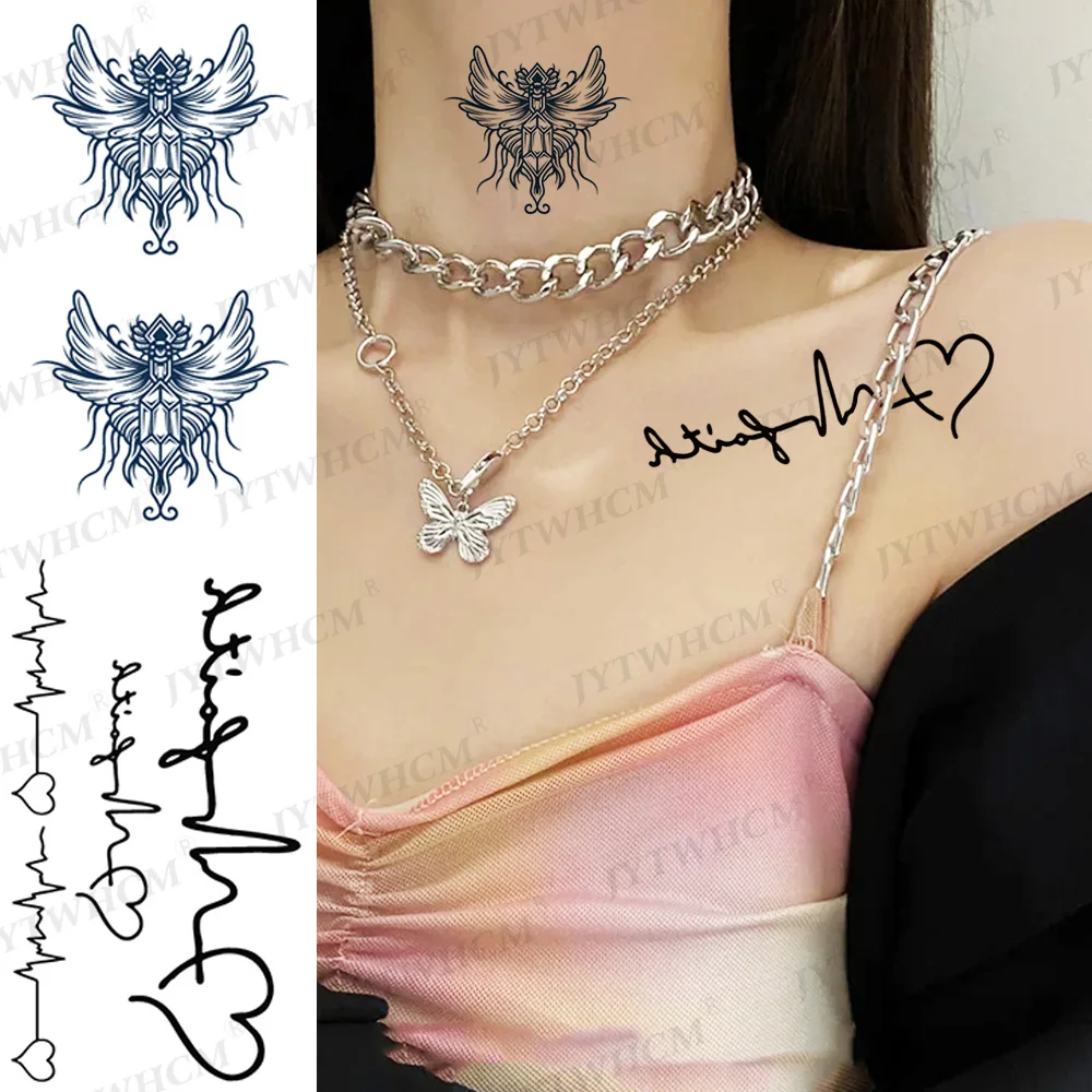 Temporary Tattoo For Women Luminous Tattoos Waterproof Sexy Body Stickers Children Neck Heartbeat Water Transfer Art Fake Tattos
Temporary Tattoo For Women Luminous Tattoos Waterproof Sexy Body Stickers Children Neck Heartbeat Water Transfer Art Fake Tattos