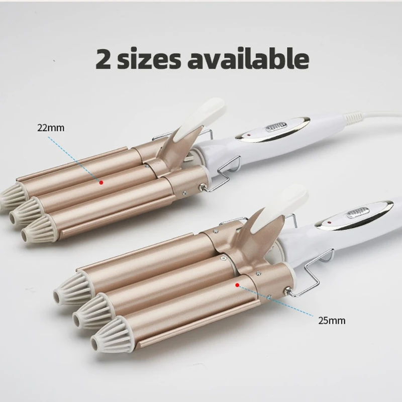 Water Ripple 3 Barrel Hair Waver Curling Iron Deep Wave Fast Heating Curler Wand X7YB
Water Ripple 3 Barrel Hair Waver Curling Iron Deep Wave Fast Heating Curler Wand X7YB