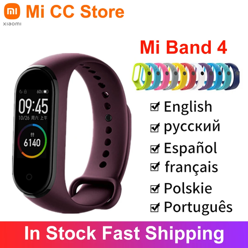 В наличии умный Браслет Xiaomi Mi Band 4 Heart Rate фитнес трекер Bluetooth 5 0 спортивные