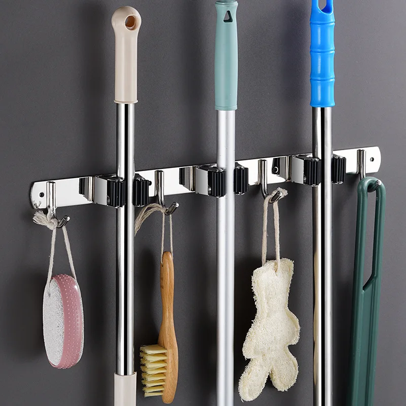 Wall Mounted Broom Holder Stainless Steel Mop Brush Mop Storage Hanger with Hook Multifunctional Kitchen Bathroom Organizer Rack
Wall Mounted Broom Holder Stainless Steel Mop Brush Mop Storage Hanger with Hook Multifunctional Kitchen Bathroom Organizer Rack