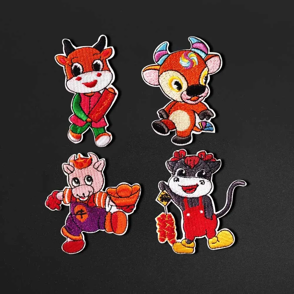Cartoon Anime Iron On year of the ox Patches wholesale Stickers Iron On Embroidered Calf Patch Jacket Handbag Badge Appliques
Cartoon Anime Iron On year of the ox Patches wholesale Stickers Iron On Embroidered Calf Patch Jacket Handbag Badge Appliques