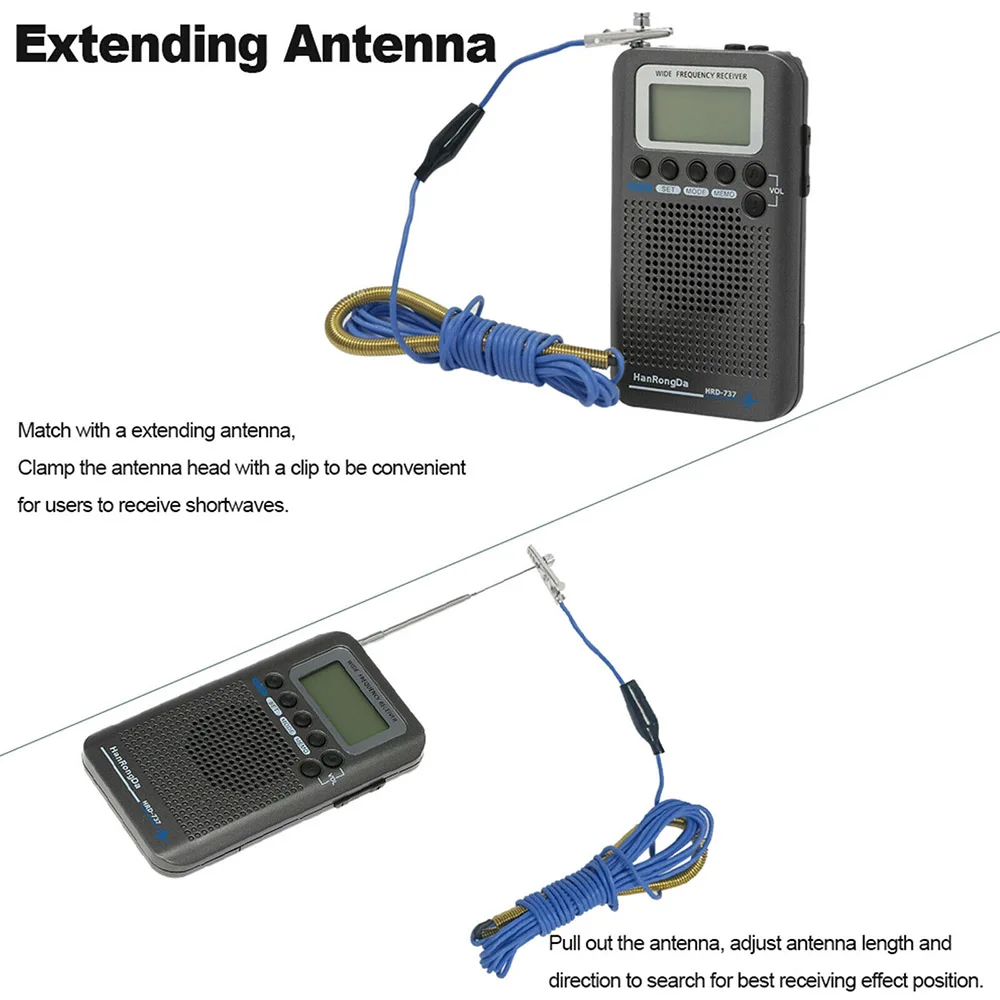 HanRongDa HRD-737 Portable Aircraft Radio Full Band Receiver FM/AM/SW/ CB/Air/VHF World Band with LCD Display Alarm Clock
HanRongDa HRD-737 Portable Aircraft Radio Full Band Receiver FM/AM/SW/ CB/Air/VHF World Band with LCD Display Alarm Clock