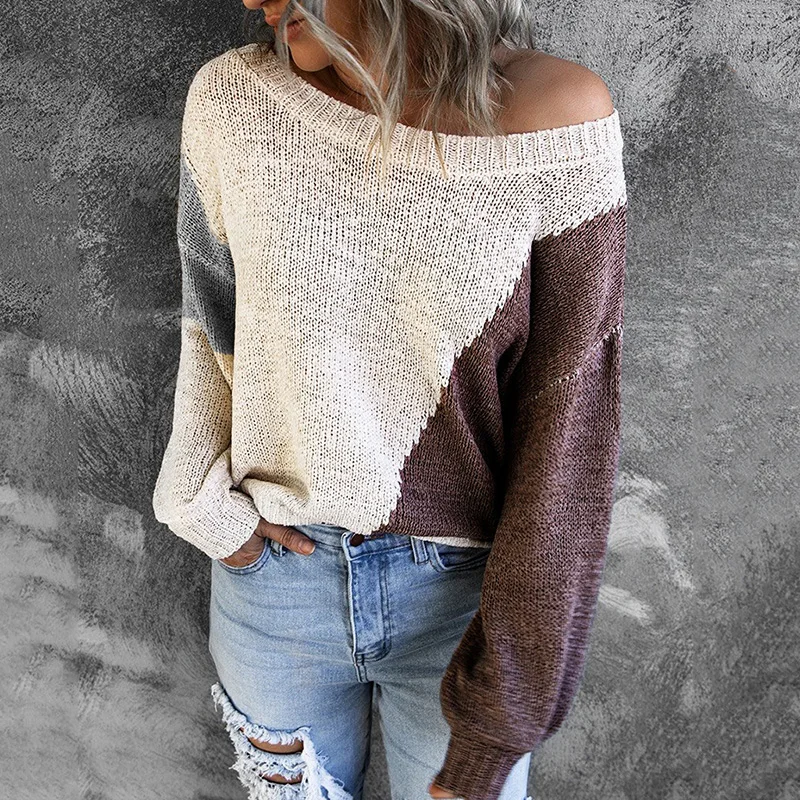 New Color Block Long Sleeve Women Sweater Casual Loose O-Neck Office Ladies Tops 2021 Autumn Elegant Streetwear Femme Pullover
New Color Block Long Sleeve Women Sweater Casual Loose O-Neck Office Ladies Tops 2021 Autumn Elegant Streetwear Femme Pullover