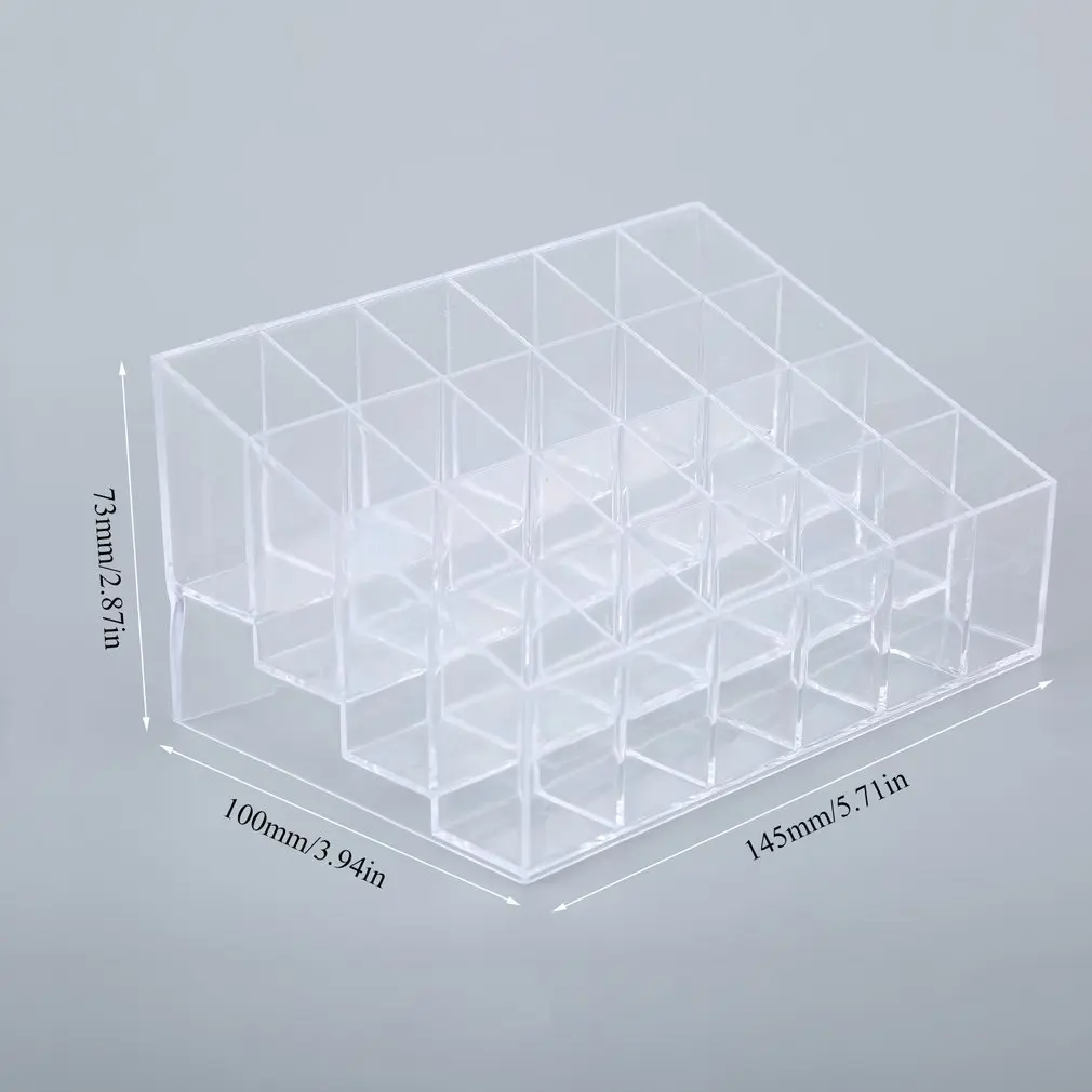 

1pcs 24 Trapezoid Clear Makeup Cosmetic Organizer Storage Lipstick Holder Case Stand Drop Shipping Wholesale New